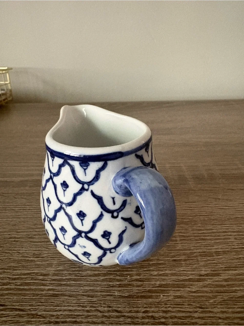 Pier 1 Cobalt Blue & White Small Sugar and Creamer Set with Tray - Preused